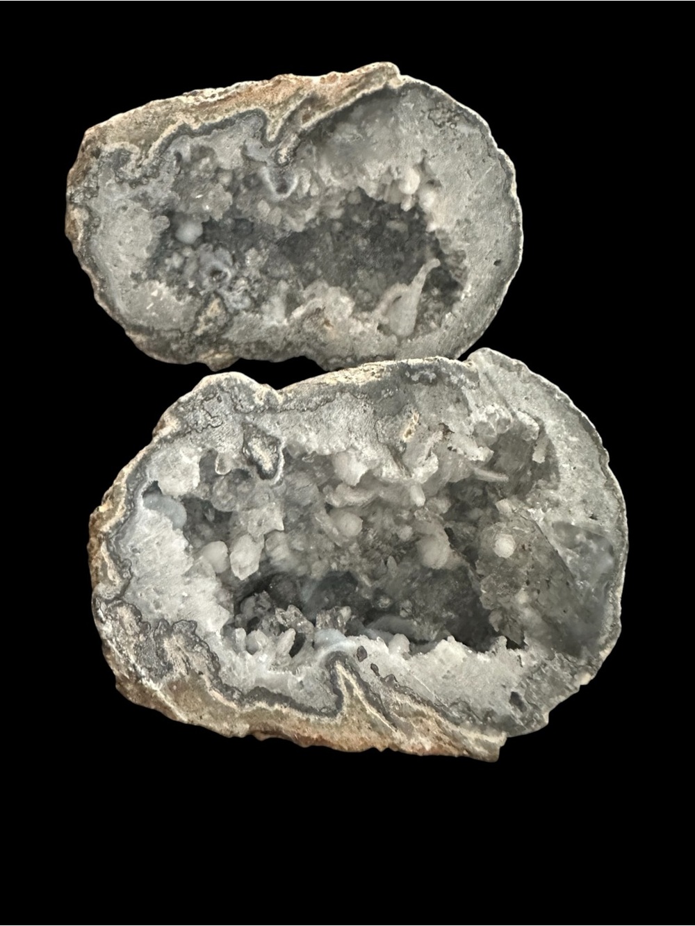 Genuine  Gray Geode (2 halves split from 1 geode)